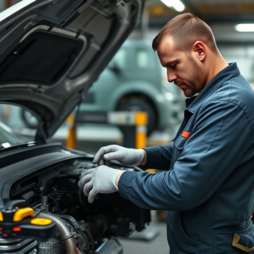auto technician working