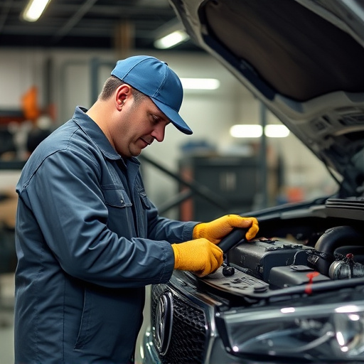 auto technician working