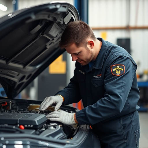 auto technician working