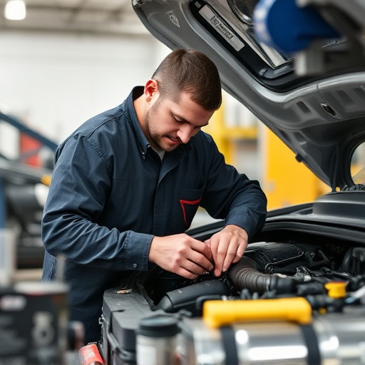 auto technician working