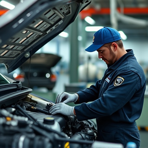 auto technician working
