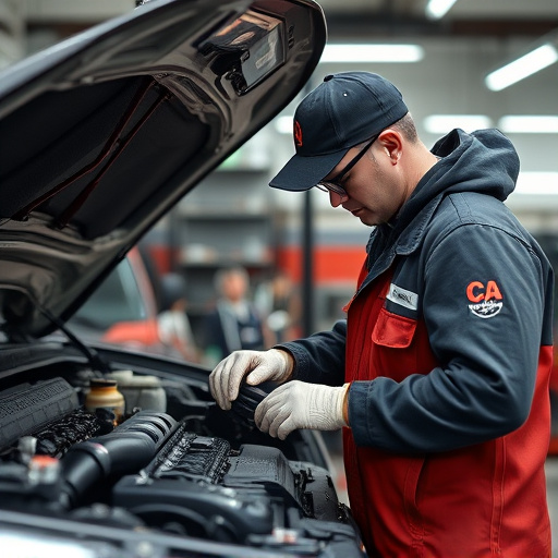 auto technician working