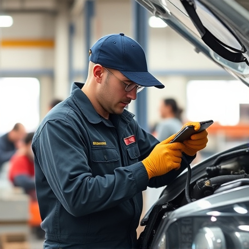 auto technician working