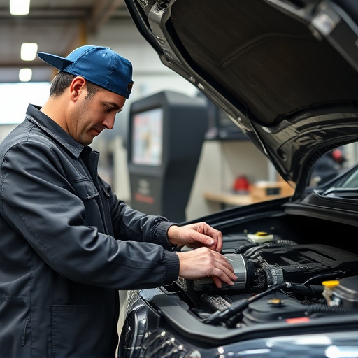 auto technician working