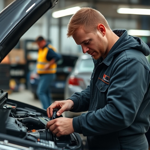 auto technician working
