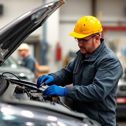 auto technician working