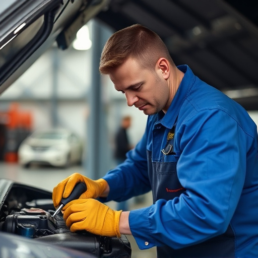auto technician working
