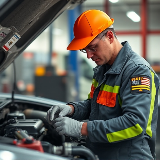 auto technician working