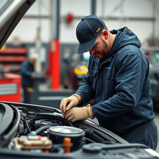auto technician working
