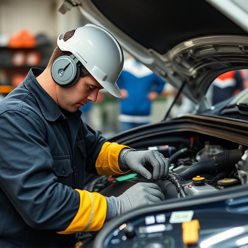auto technician working