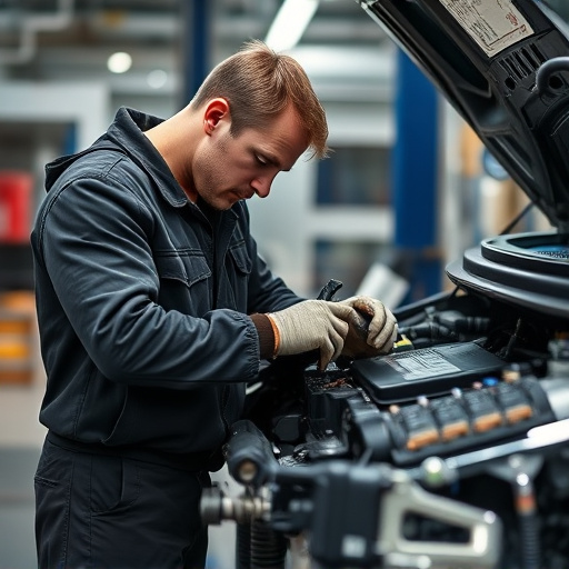 auto technician working