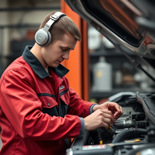 auto technician working