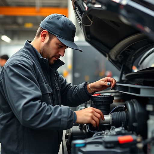 auto technician working