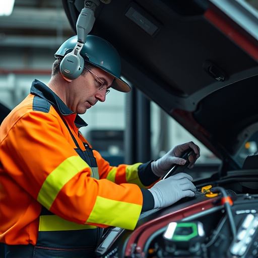 auto technician working