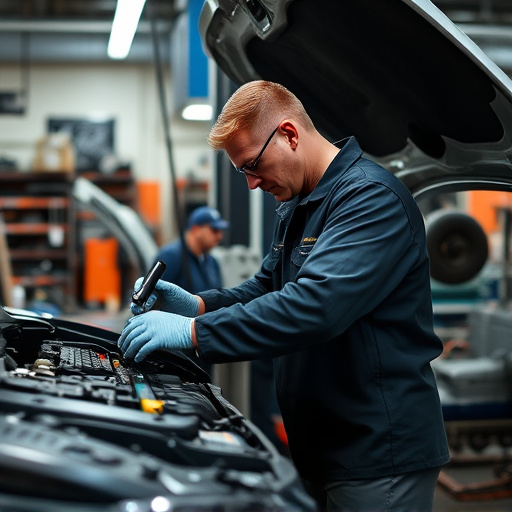 auto technician working