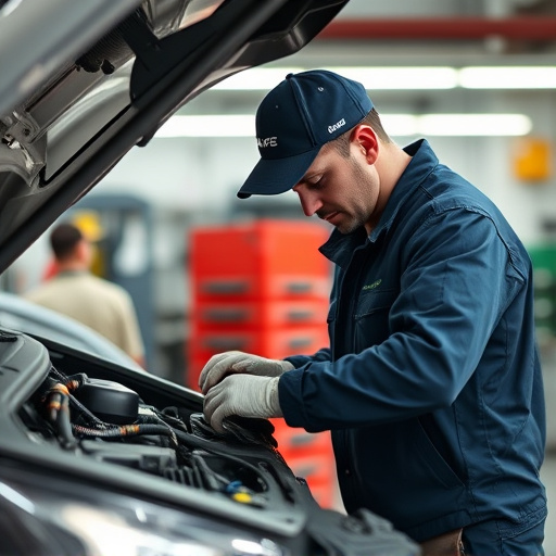 auto technician working