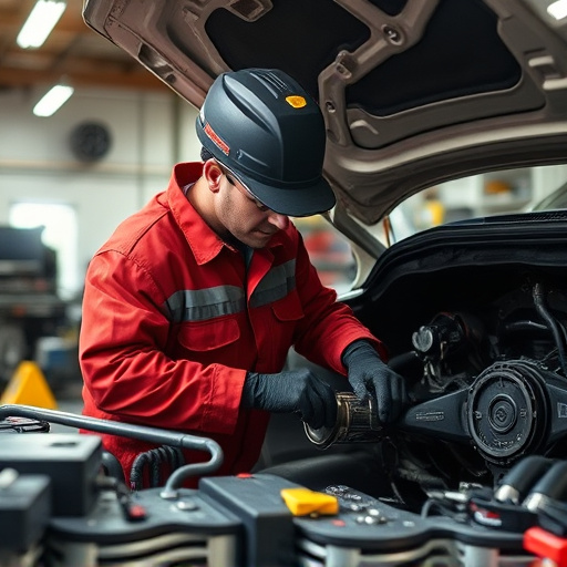 auto technician working