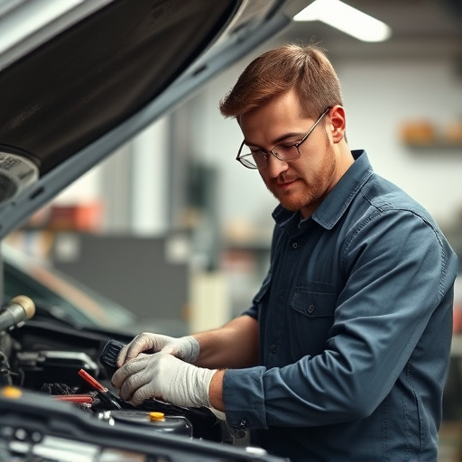 auto technician working