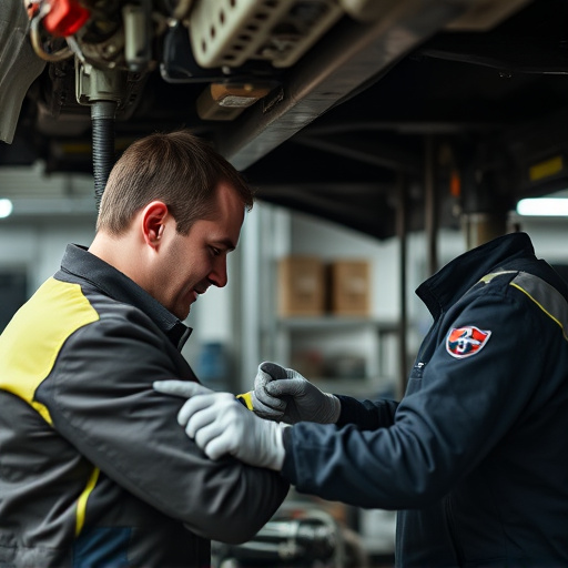 auto technician working