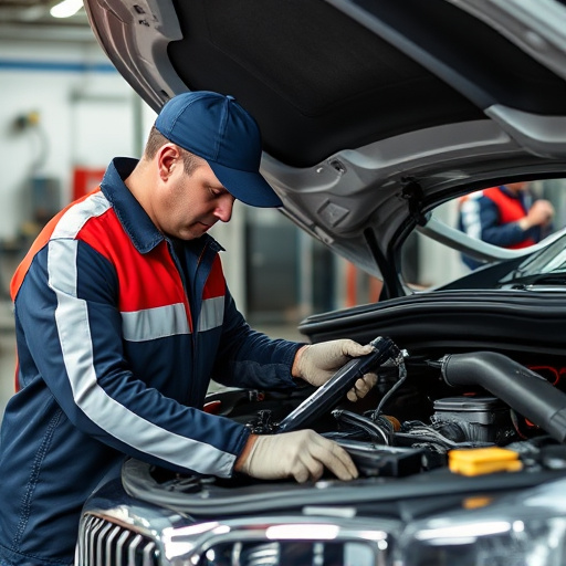 auto technician working