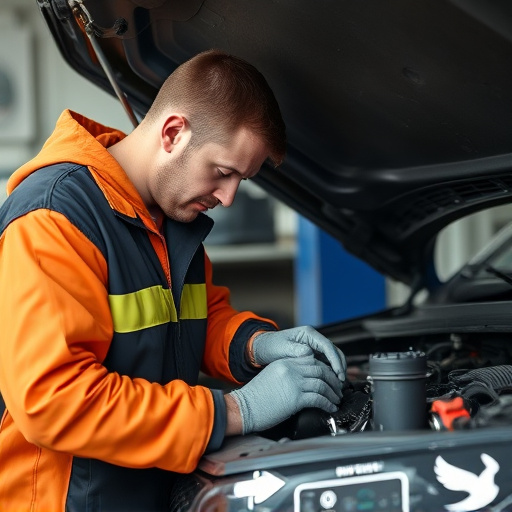 auto technician working