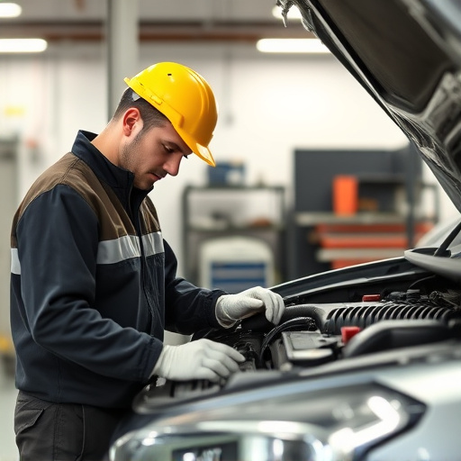 auto technician working