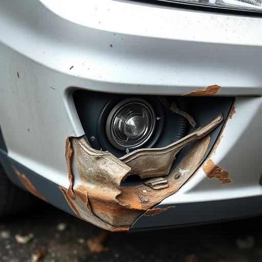 damaged car bumper