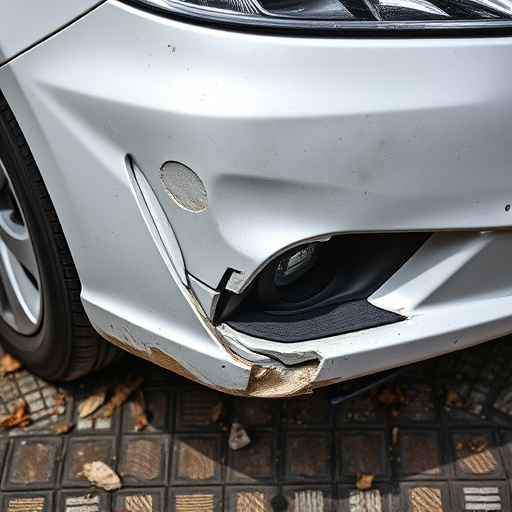 damaged car bumper
