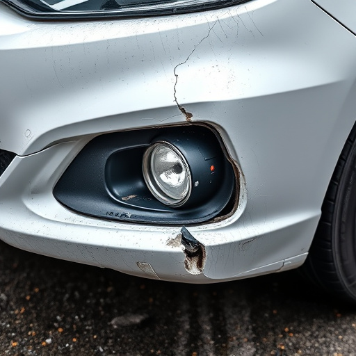 damaged car bumper