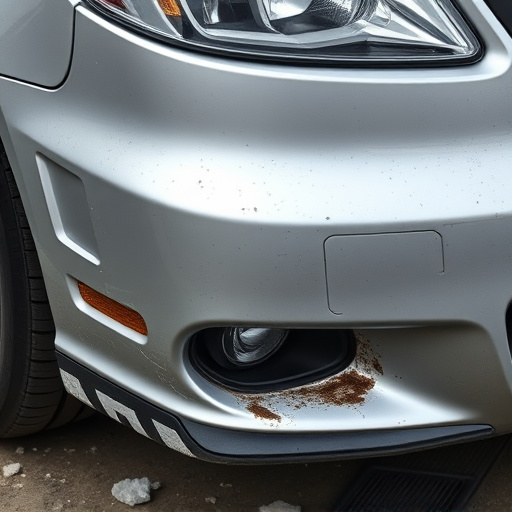 damaged car bumper