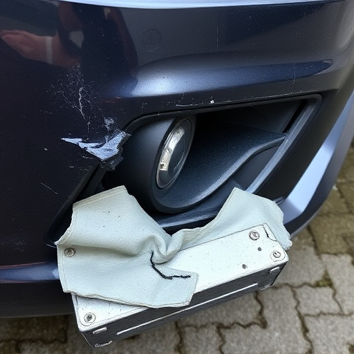 damaged car bumper
