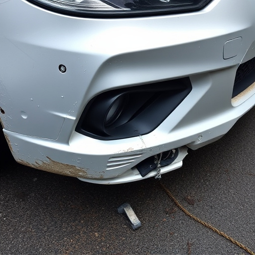 damaged car bumper