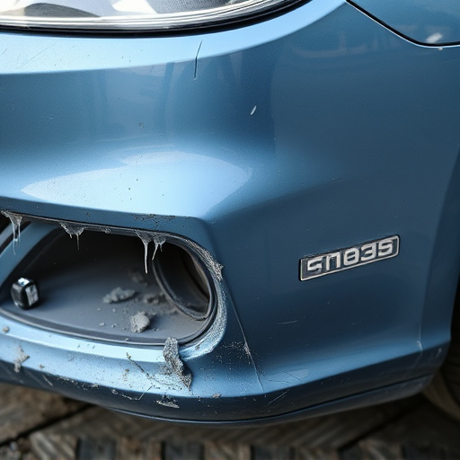 damaged car bumper