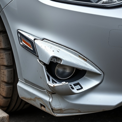 damaged car bumper