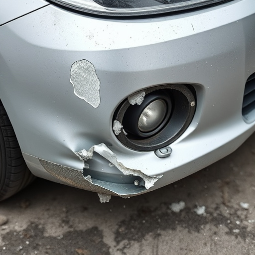 damaged car bumper