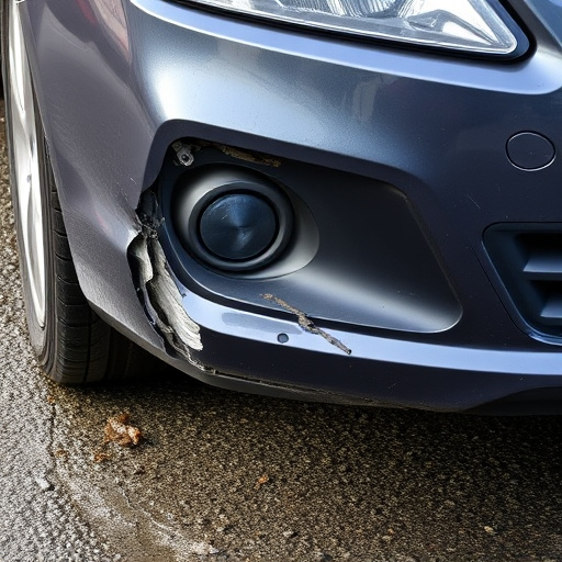 damaged car bumper
