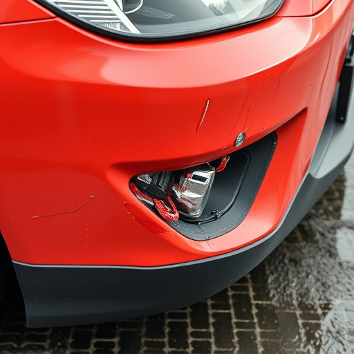 damaged car bumper