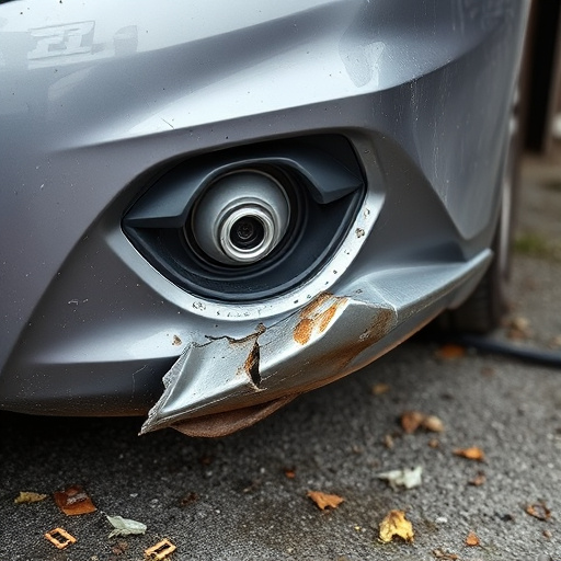 damaged car bumper