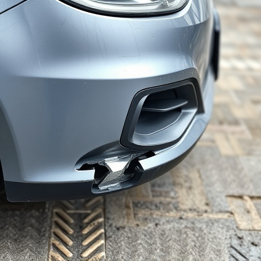 damaged car bumper