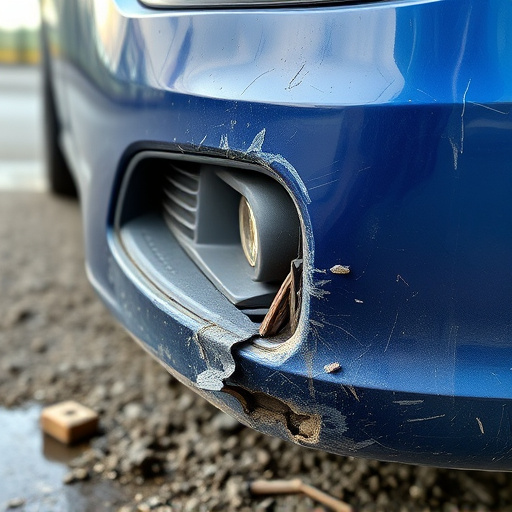 damaged car bumper