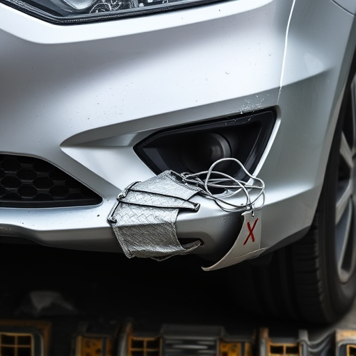 damaged car bumper
