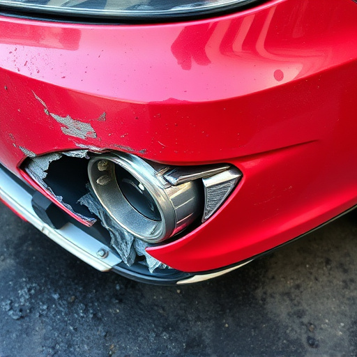 damaged car bumper