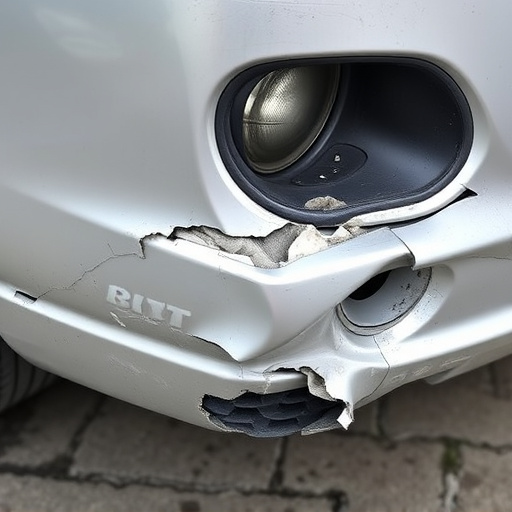 damaged car bumper