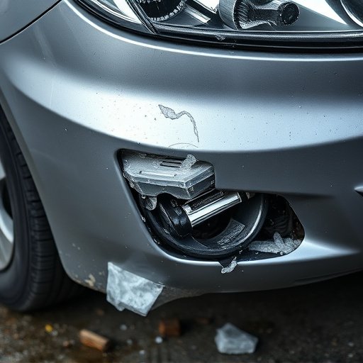 damaged car bumper