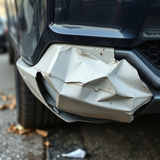 damaged car bumper