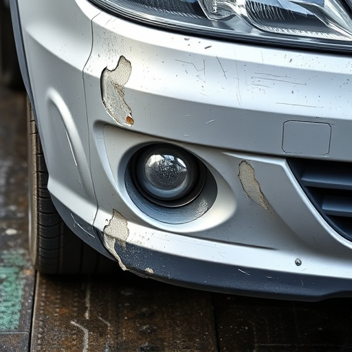 damaged car bumper