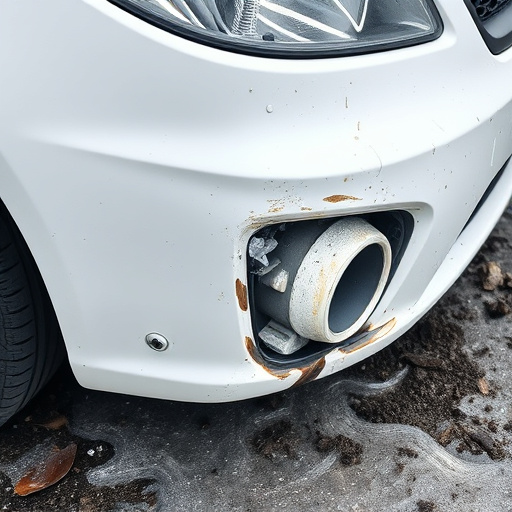 damaged car bumper