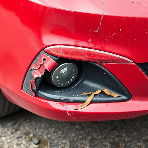 damaged car bumper