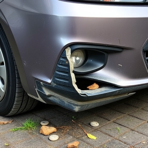 damaged car bumper