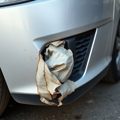 damaged car bumper